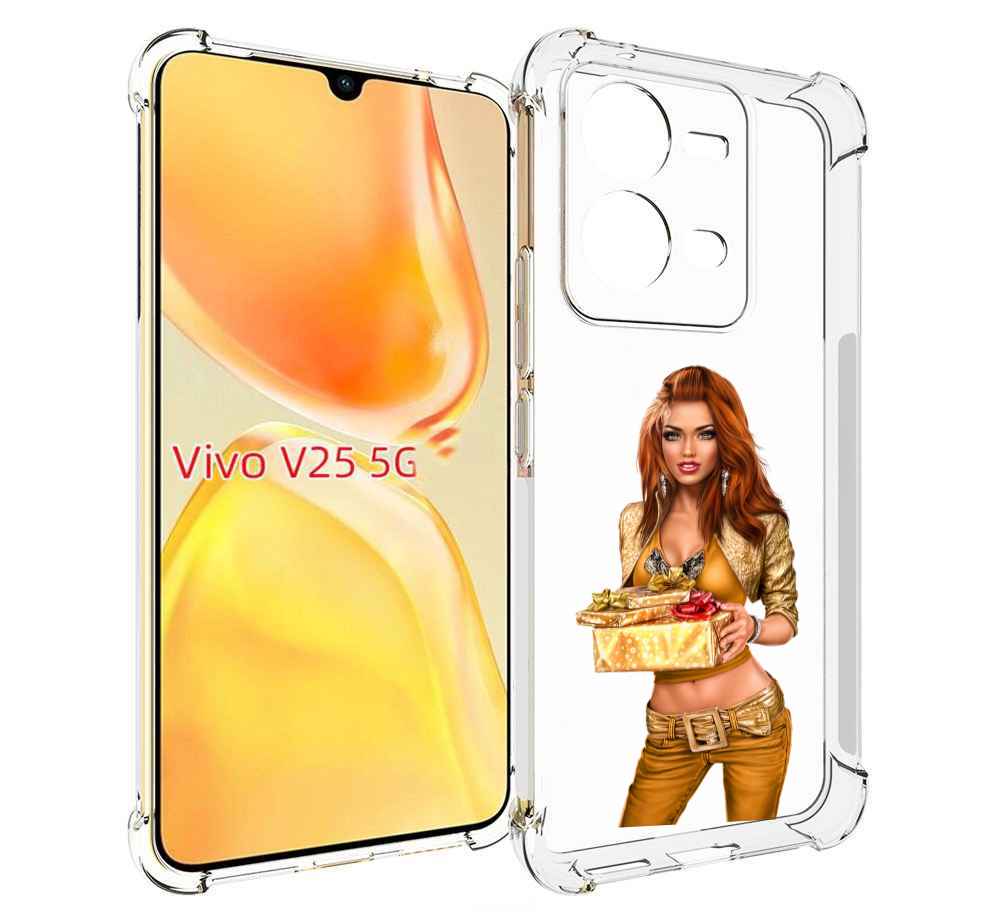 

Чехол MyPads золотая-девочка-с-подарком женский для Vivo V25 5G / V25e, Прозрачный, Tocco