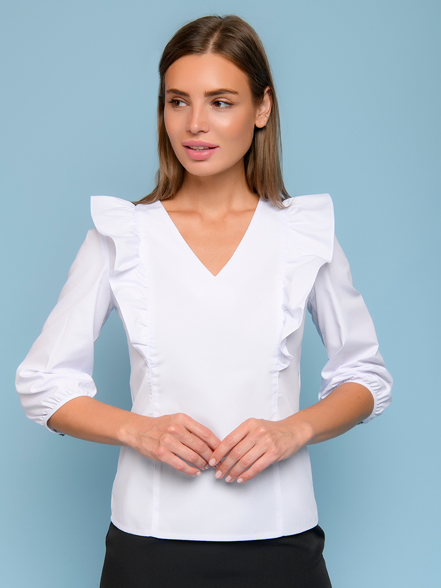 

Блуза женская 1001dress 0132107-02470LB белая 44, 0132107-02470