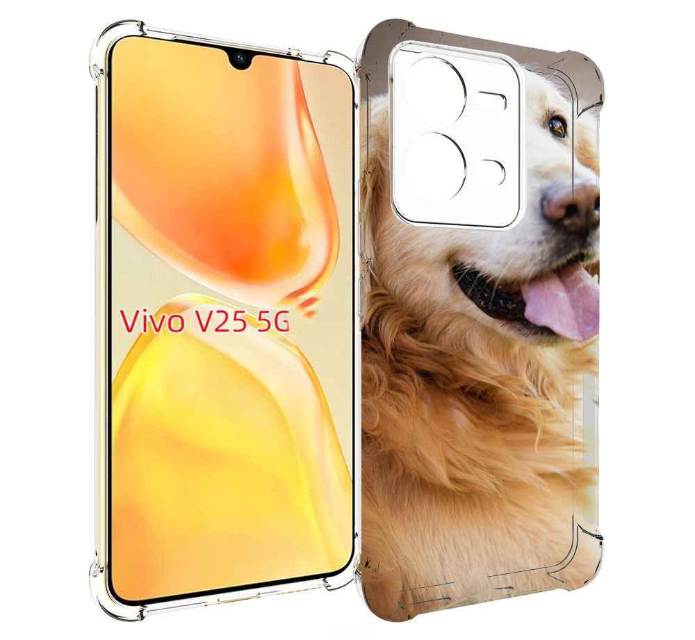 

Чехол MyPads золотистыи ретривер для Vivo V25 5G / V25e, Прозрачный, Tocco