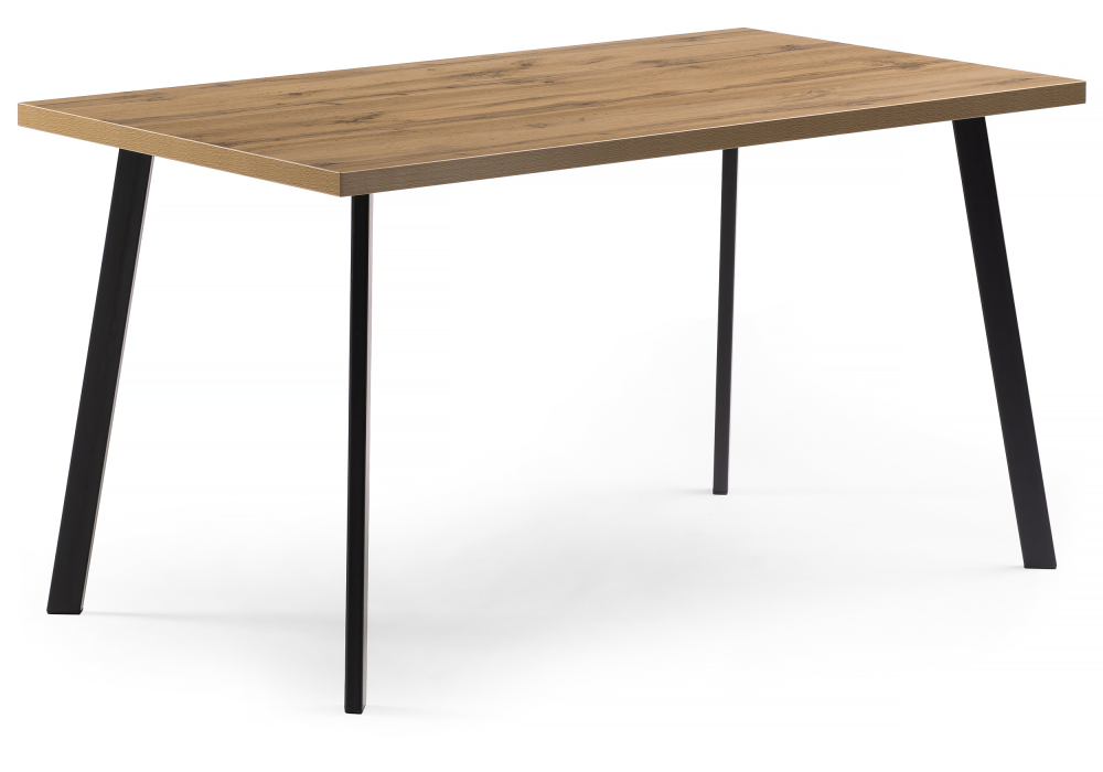 Стол кухонный Notta Тринити Лофт, 140х80х75 см, дуб вотан/черный матовый