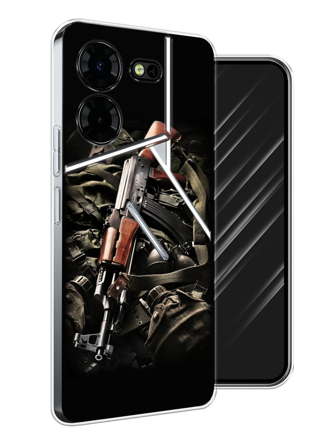 

Чехол Awog на Tecno Pova 5 Pro 5G "Автомат", Черный;коричневый;серый, 304550-1