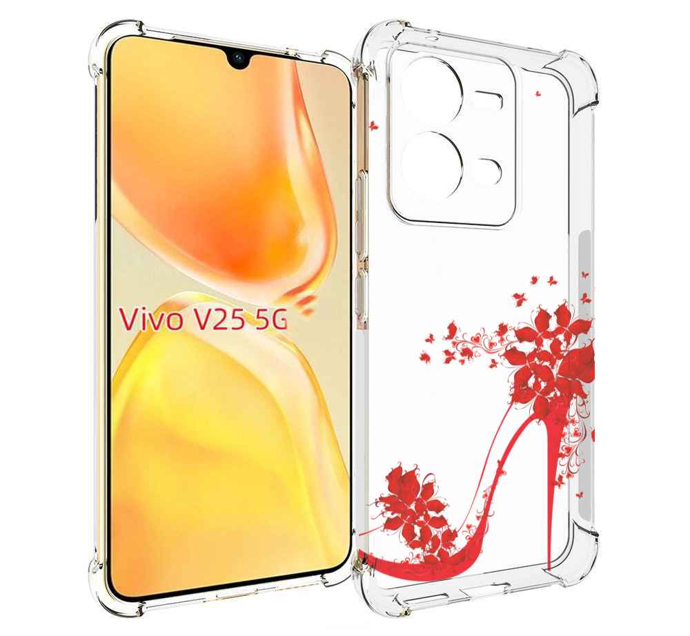 

Чехол MyPads каблук-в-цветах для Vivo V25 5G / V25e, Прозрачный, Tocco