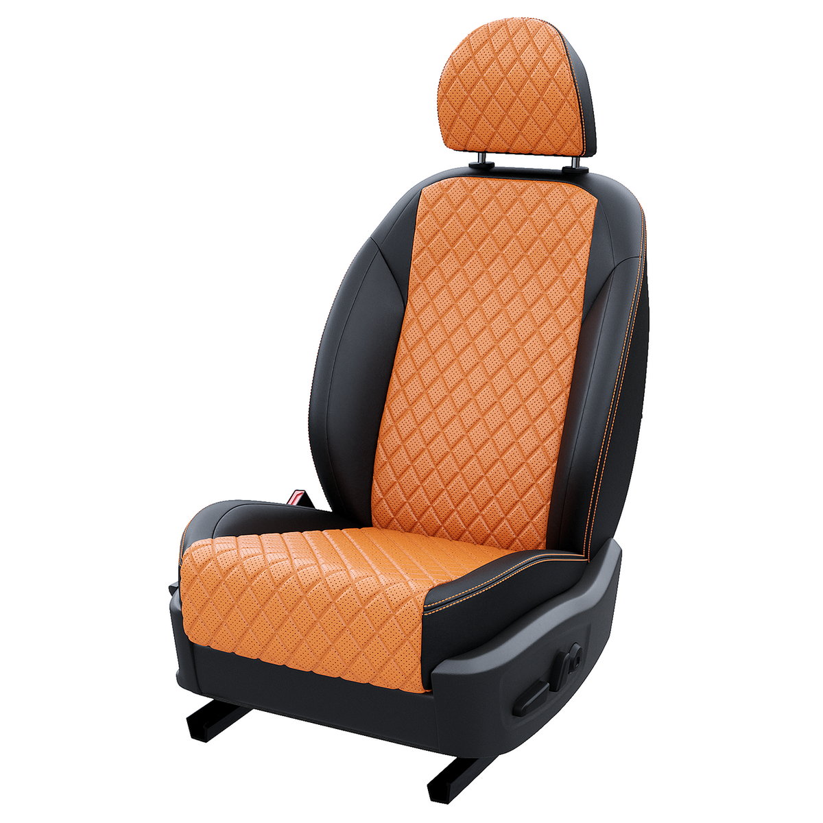 

Чехлы на сиденья АвтоЛето для Lada 2110, 2111, 2112, 2114, 2115 LA16512C324 Экокожа ромб, Оранжевый;черный, LA1651