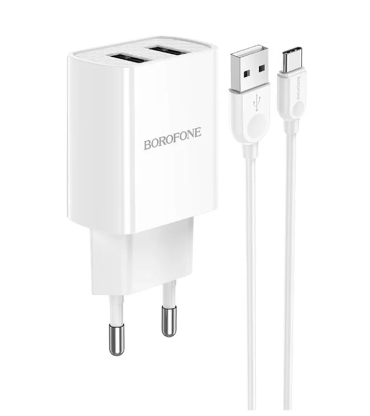 Сетевое зарядное устройство 2 USB 2100mAh BOROFONE BA53A Powerway dual port charger 2 шт