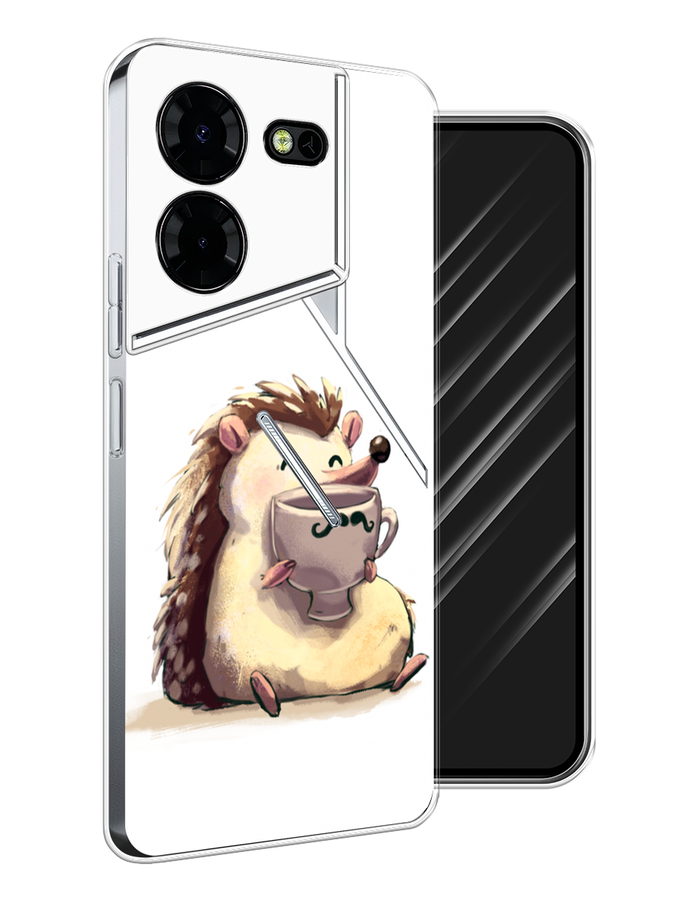 

Чехол Awog на Tecno Pova 5 Pro 5G "Еж кофеман", Белый;коричневый;бежевый, 304550-1