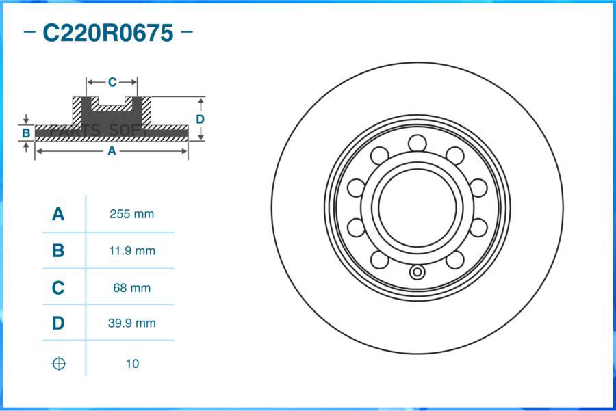 

Диск Тормозной Задний CWORKS C220R0675