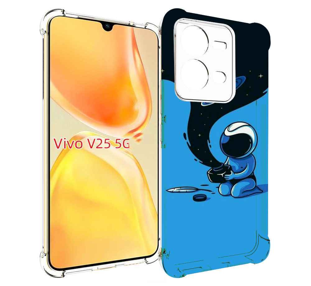 

Чехол MyPads космос из черной краски для Vivo V25 5G / V25e, Прозрачный, Tocco