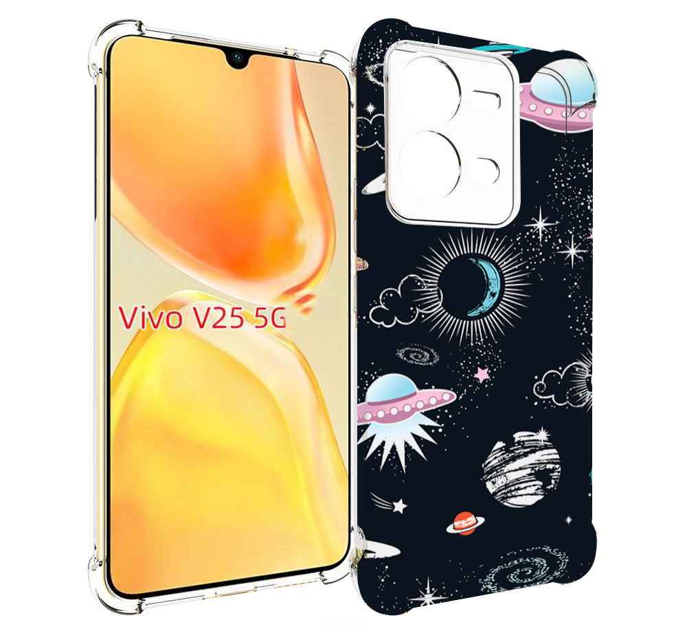 

Чехол MyPads космос-мини-картинки для Vivo V25 5G / V25e, Прозрачный, Tocco
