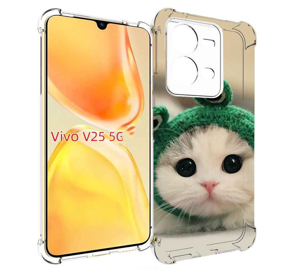 

Чехол MyPads кот-лягушка детский для Vivo V25 5G / V25e, Прозрачный, Tocco