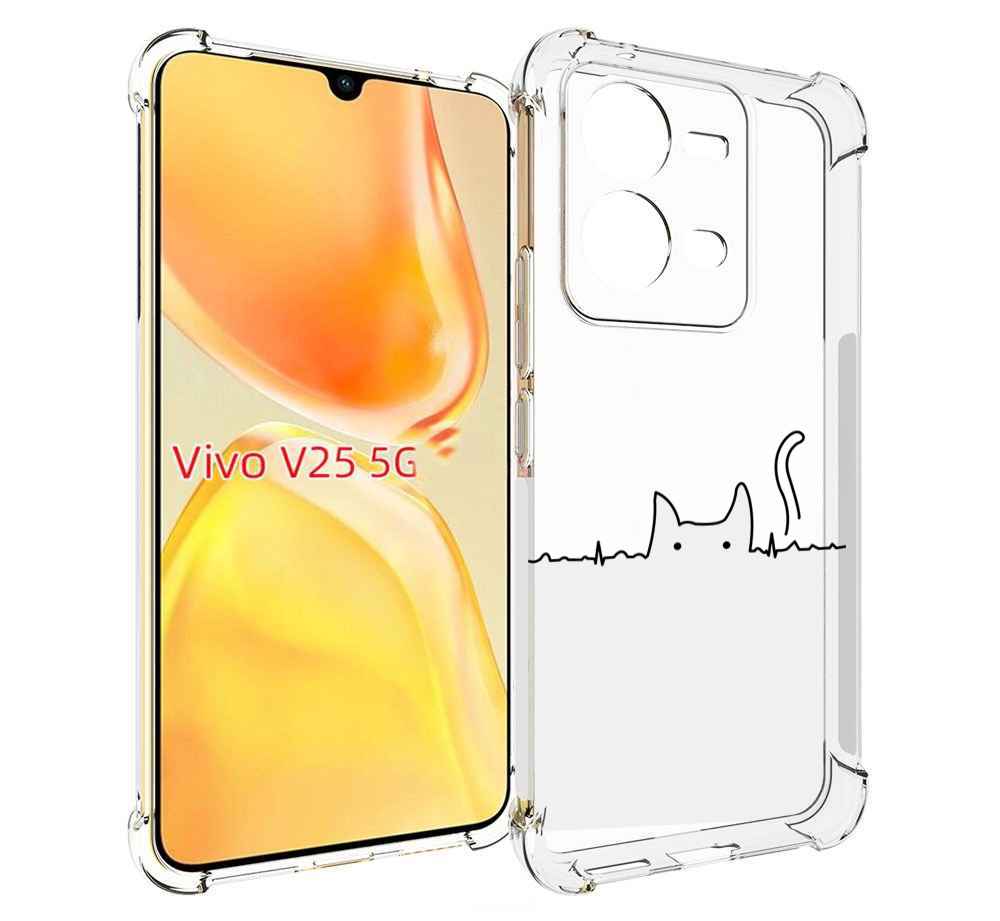 

Чехол MyPads кот-музыкальный для Vivo V25 5G / V25e, Прозрачный, Tocco