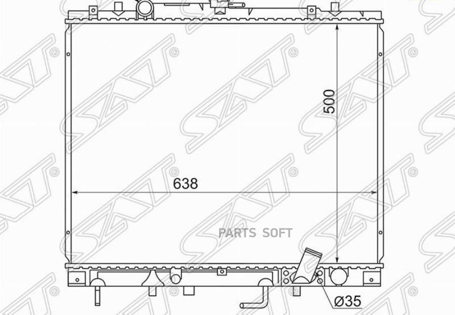 

SAT MC0066-D Радиатор MITSUBISHI CHALLENGER 96-03/PAJERO SPORT 2.5 00-08 DIESEL 1шт