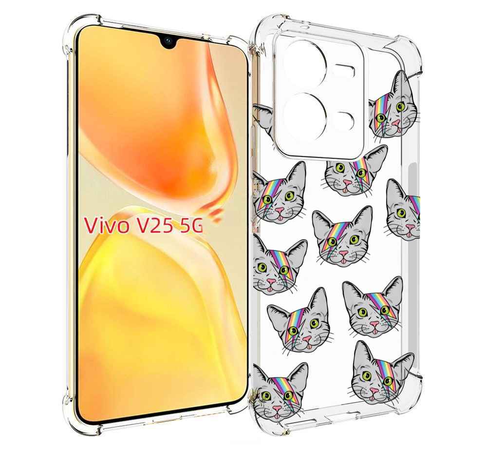 

Чехол MyPads кот-с-молнией-на-лбу для Vivo V25 5G / V25e, Прозрачный, Tocco