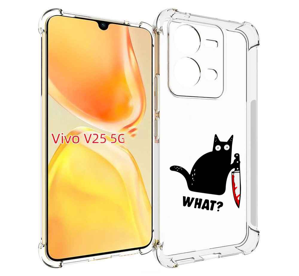 

Чехол MyPads котик-убийца для Vivo V25 5G / V25e, Прозрачный, Tocco