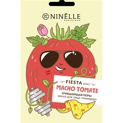 

Маска тканевая Ninelle Fiesta очищающая поры для лица помидор