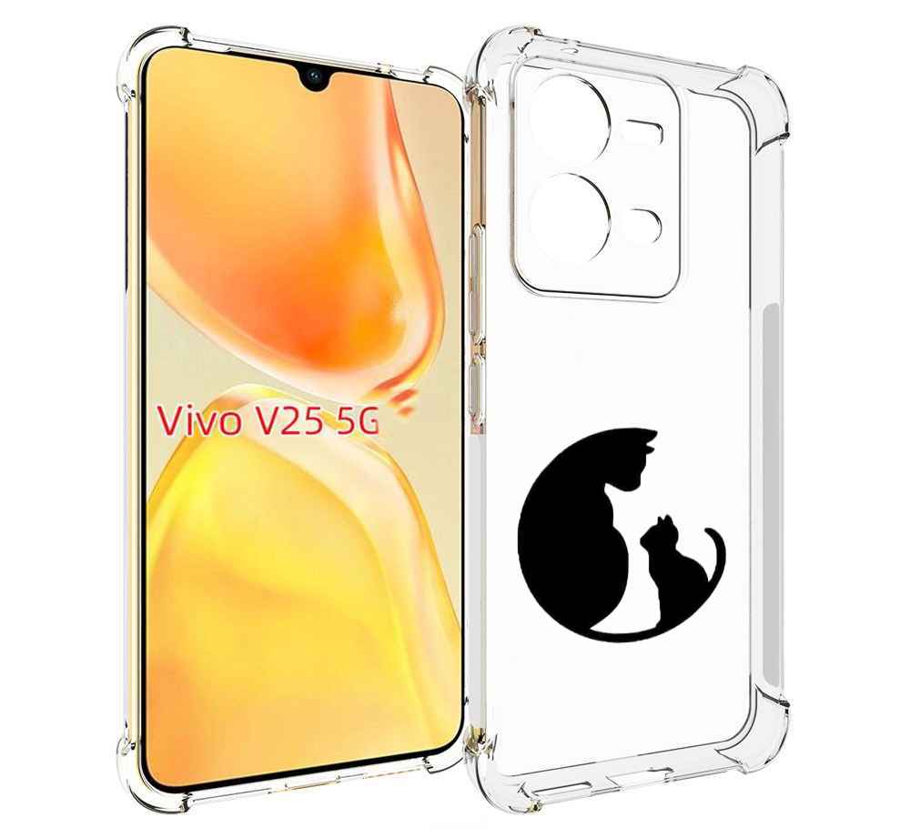 

Чехол MyPads коты в полукруге для Vivo V25 5G / V25e, Прозрачный, Tocco