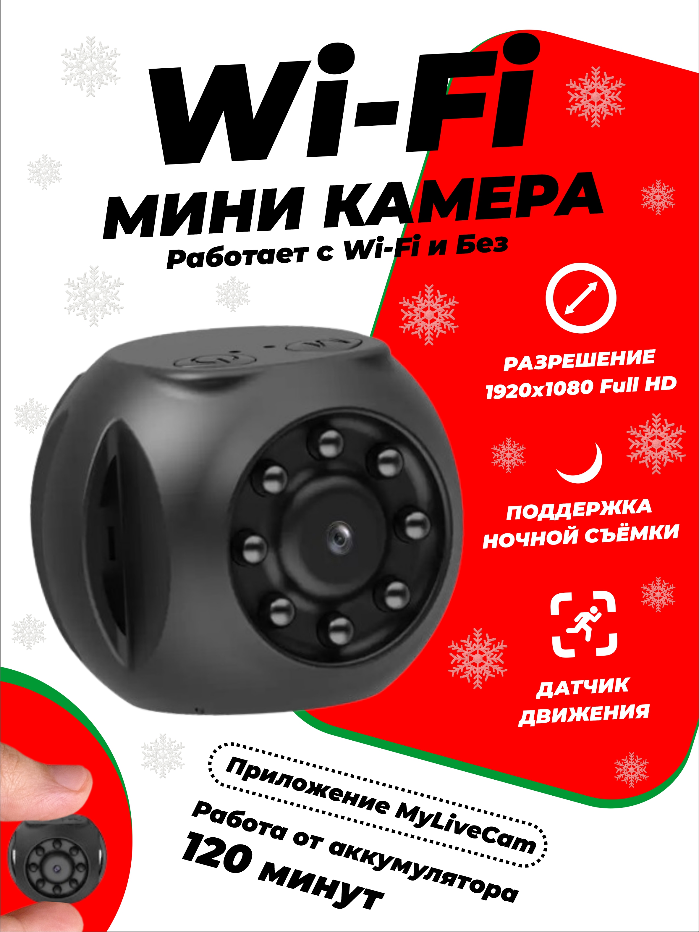 Скрытая Мини Камера SmartRules для дома wi-fi ip беспроводная