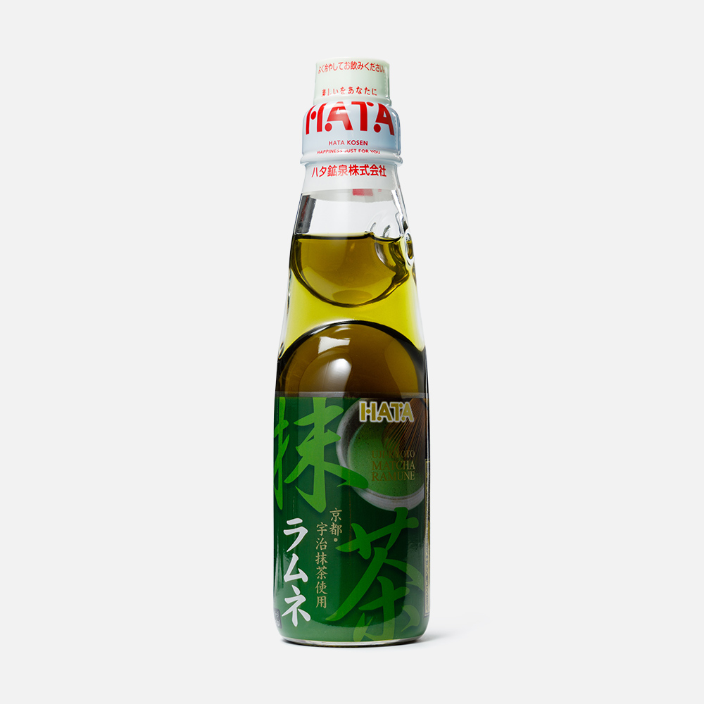 Напиток Hata Kousen Ramune, зеленый чай матча, с газом, 0,2 л