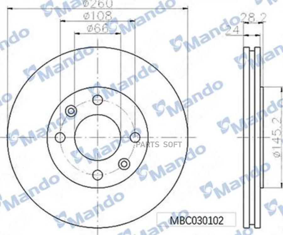 

Диск Тормозной Mando mbc030103