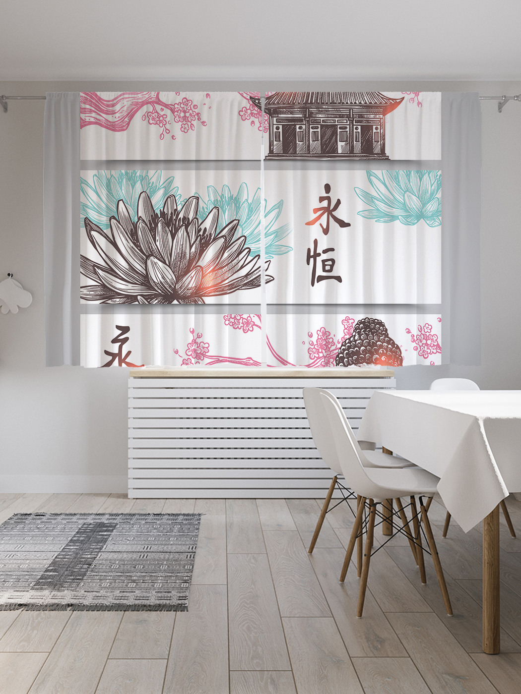 

Шторы JoyArty с фотопечатью "Китайский храм и сакура" из сатена, 290х180 см, Китайский храм и сакура
