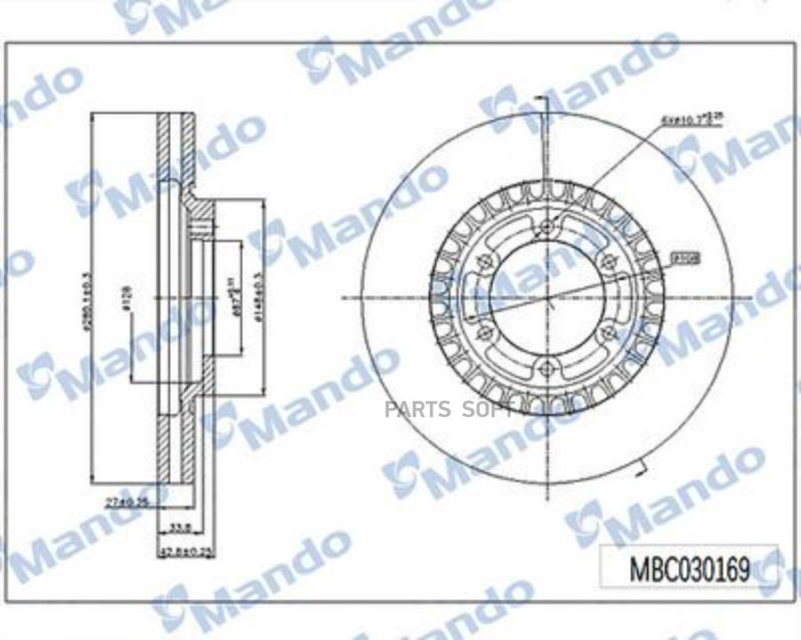

Диск Тормозной Mando mbc030170
