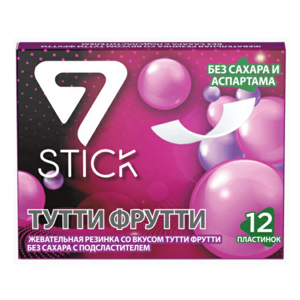 Жевательная резинка 7 Stick Тутти-Фрутти 33 г 12 пластинок