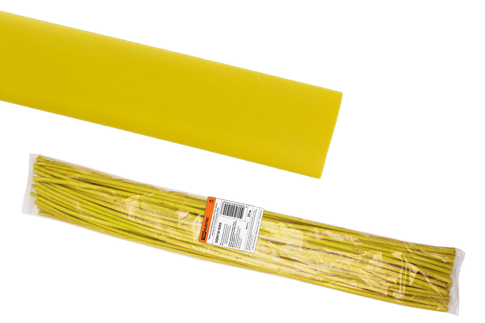 фото Термоусаживаемая трубка tdm electric тутнг 40/20 желтая по 1м (25 м/упак) sq0518-0293