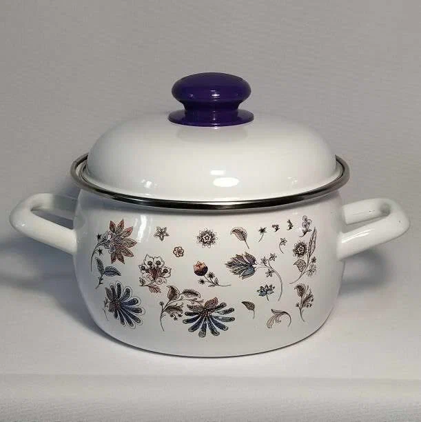 

Кастрюля Лысьвенский завод эмалированной посуды Fleur полусферическая 5 л, Разноцветный