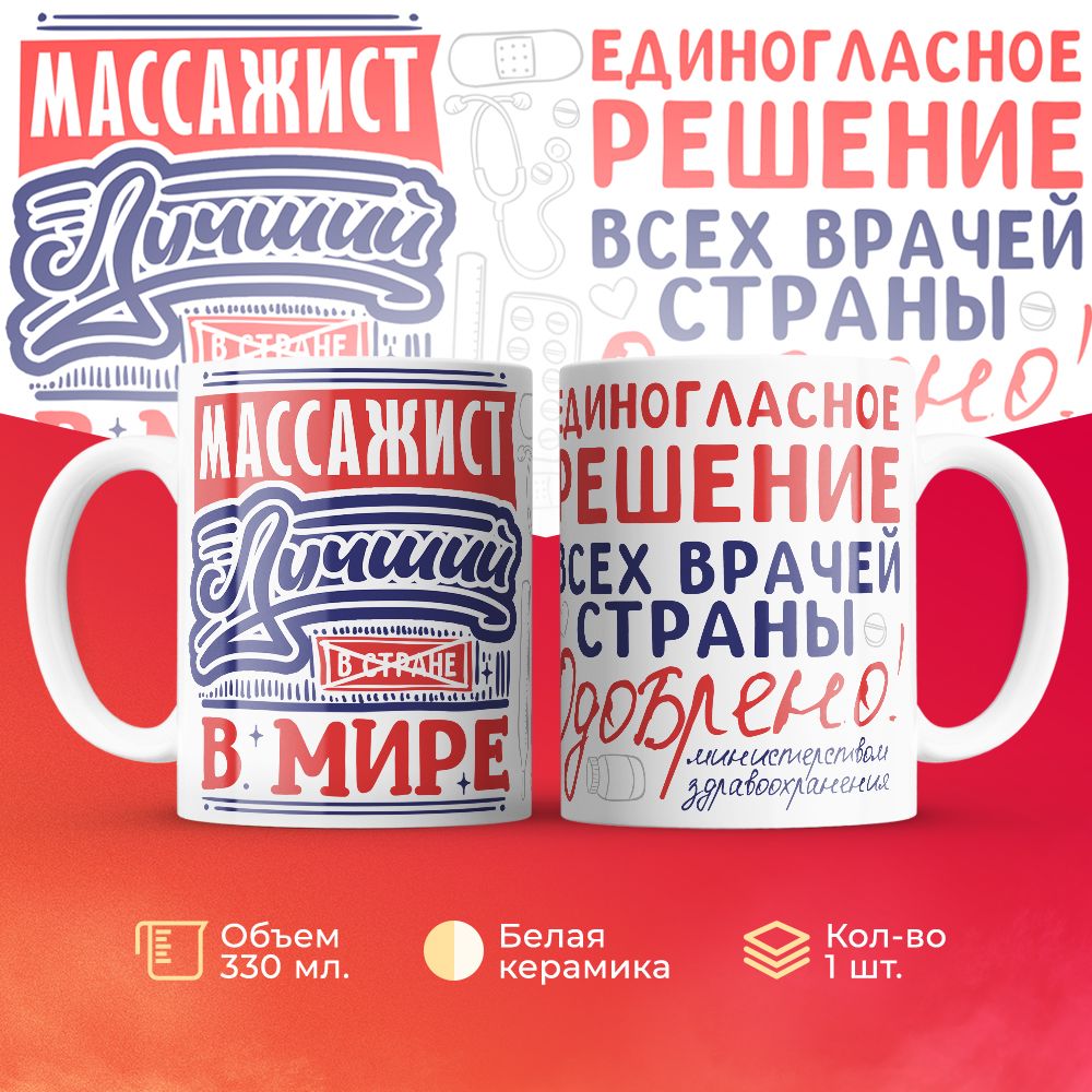 

Кружка 3Dollara Лучший в мире Массажист 330 мл