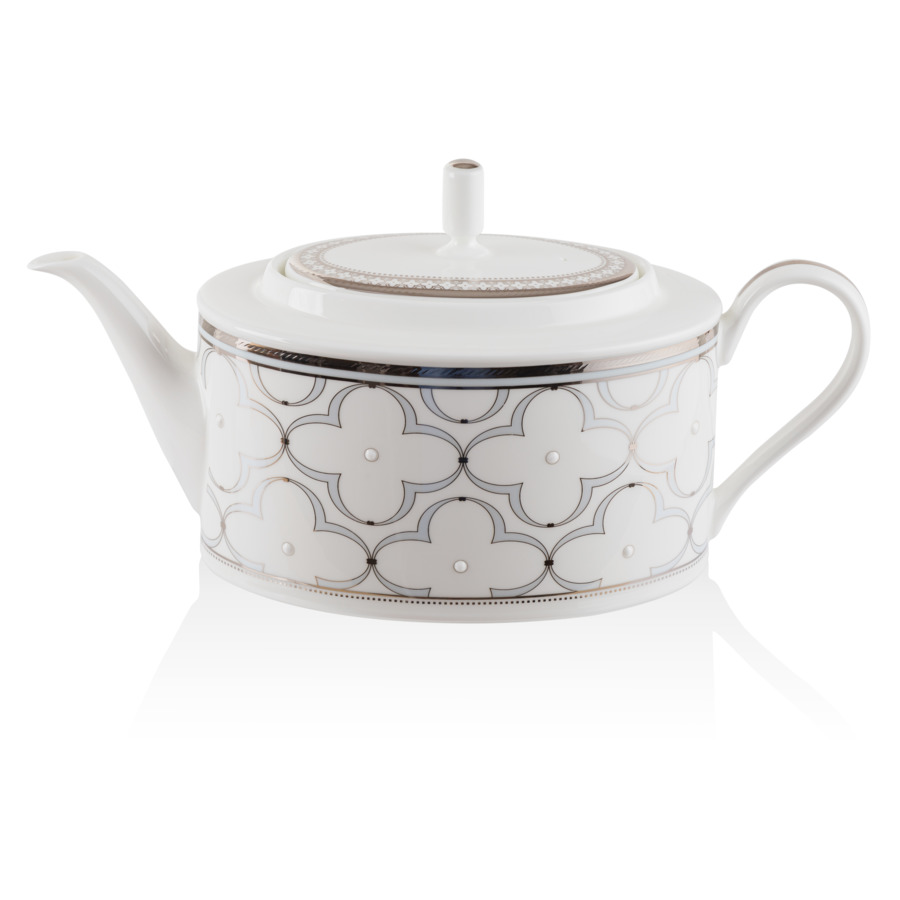 

Чайник Noritake Трефолио, платиновый кант 1,25 л, Белый