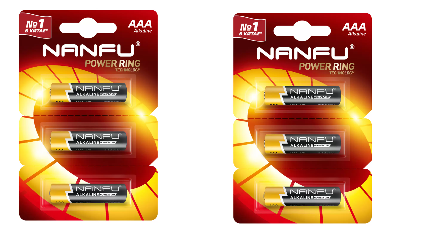 Батарейка Nanfu AAA (3шт.) (LR03 3B(3*1B)), 2 уп