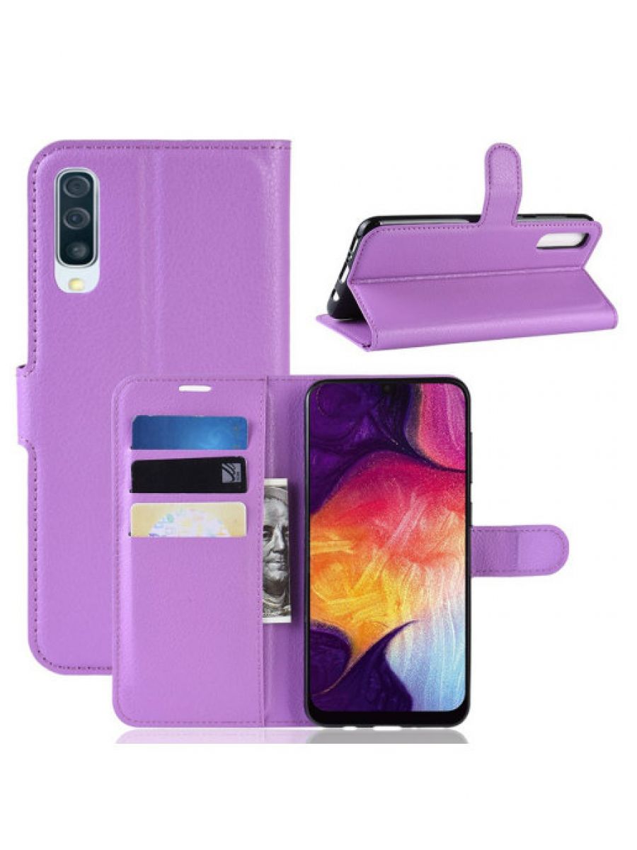 

Чехол Wallet для смартфона Samsung Galaxy A50/Galaxy A30s фиолетовый