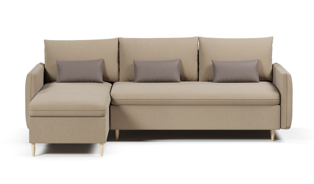 

Угловой диван-кровать 4Home Рон, 214х159х96 см, Beige, левый, Пантограф (Тик-так), Рон У
