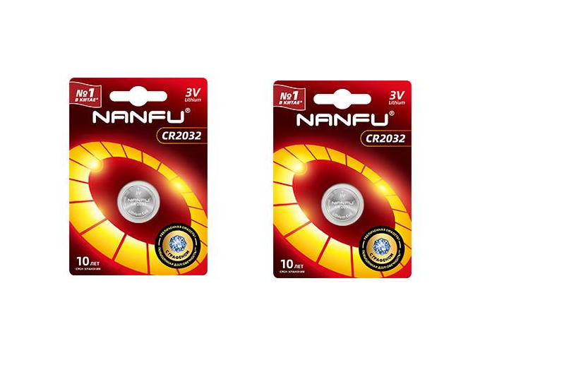 батарейка nanfu aaa 3 3шт lr03 3b 3 1 Батарейка Nanfu 2032 (1шт.), 2уп