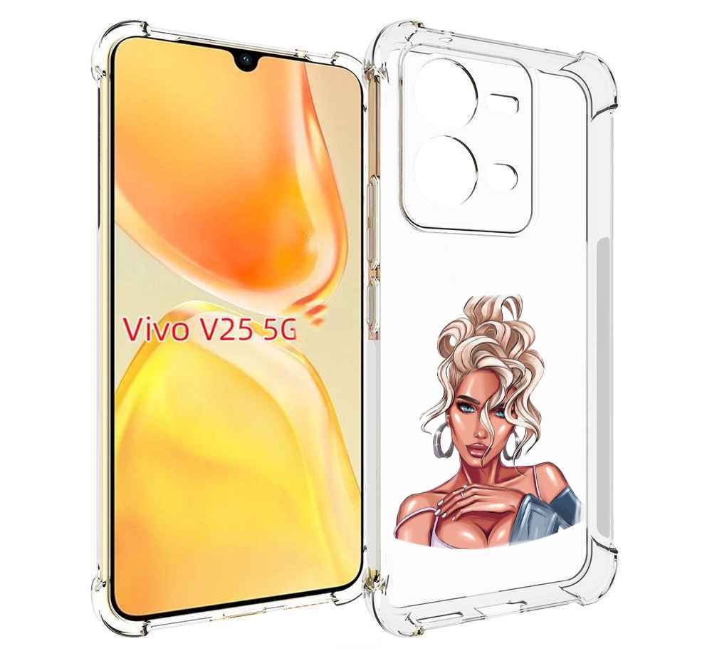 

Чехол MyPads красивая-блондинка женский для Vivo V25 5G / V25e, Прозрачный, Tocco