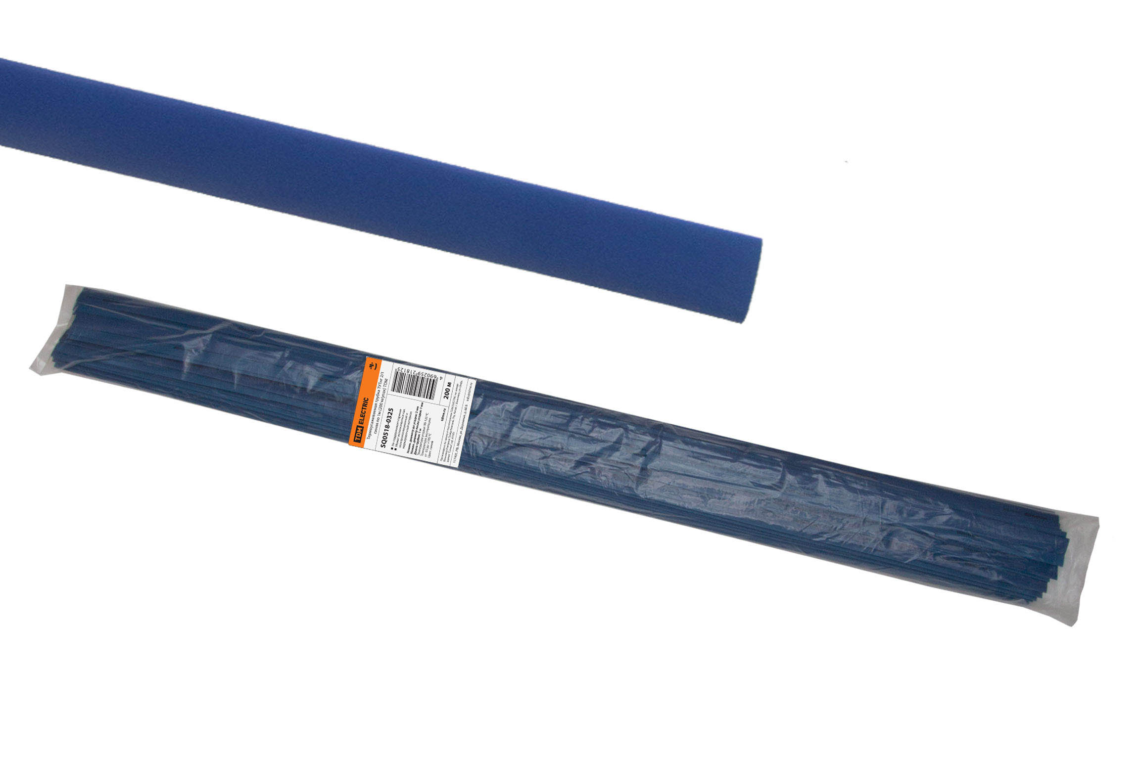 Термоусаживаемая трубка TDM ELECTRIC ТУТнг 2/1 синяя по 1м (200 м/упак) SQ0518-0325