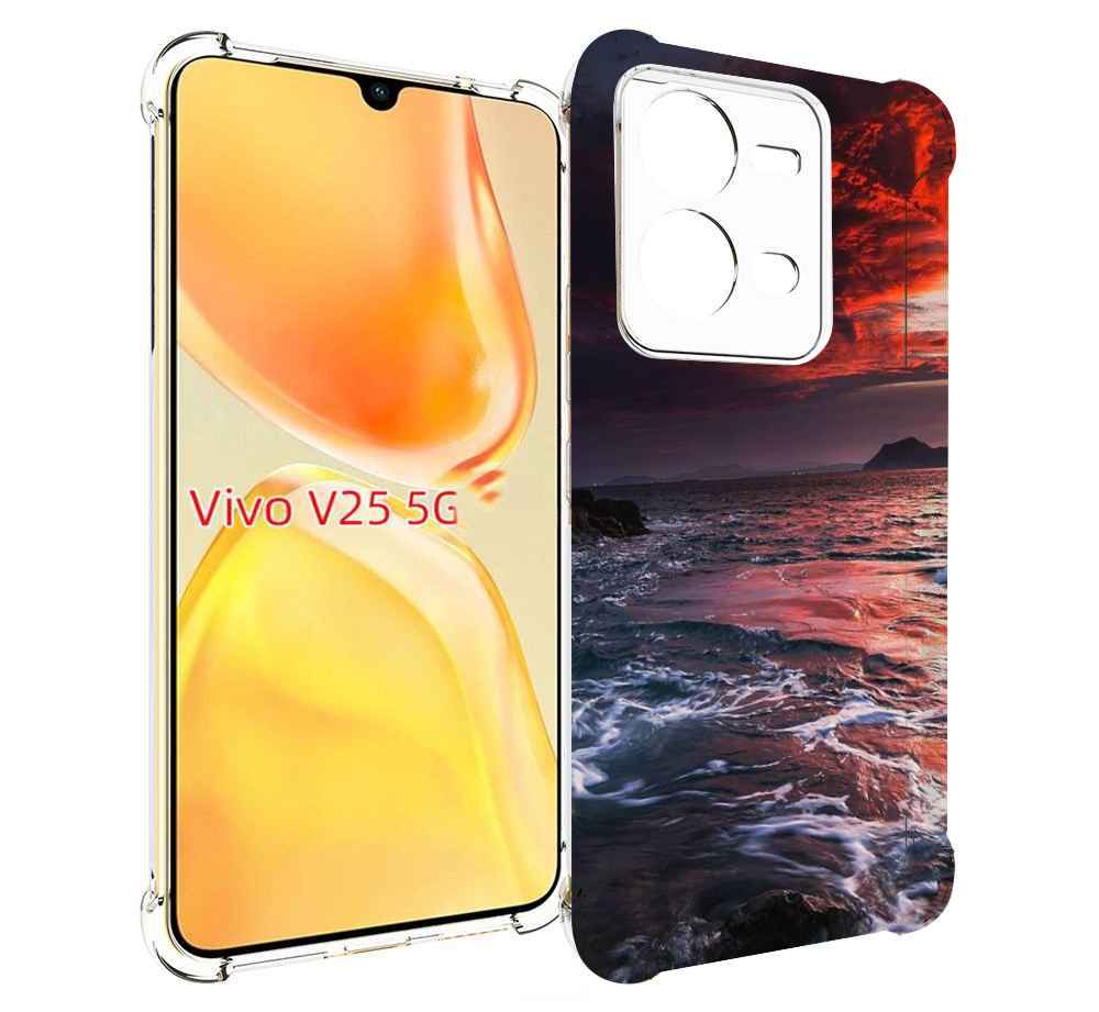 

Чехол MyPads красивый залив для Vivo V25 5G / V25e, Прозрачный, Tocco