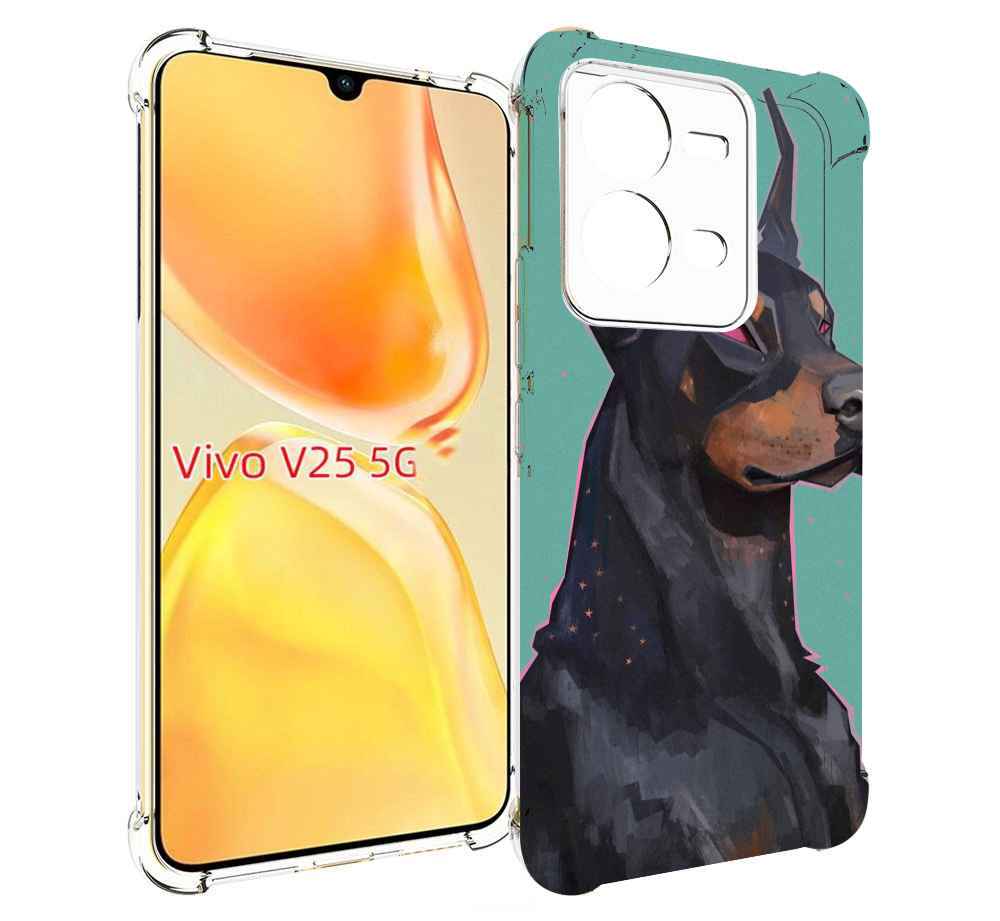 

Чехол MyPads красивый-доберман для Vivo V25 5G / V25e, Прозрачный, Tocco