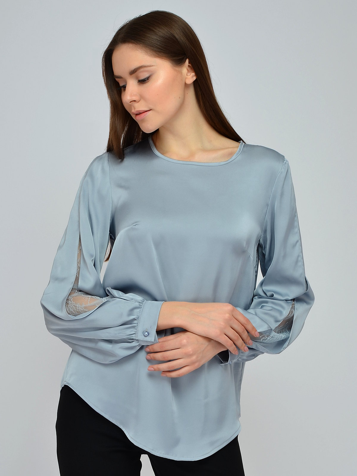 

Блуза женская 1001dress VI00045GY голубая 48, VI00045