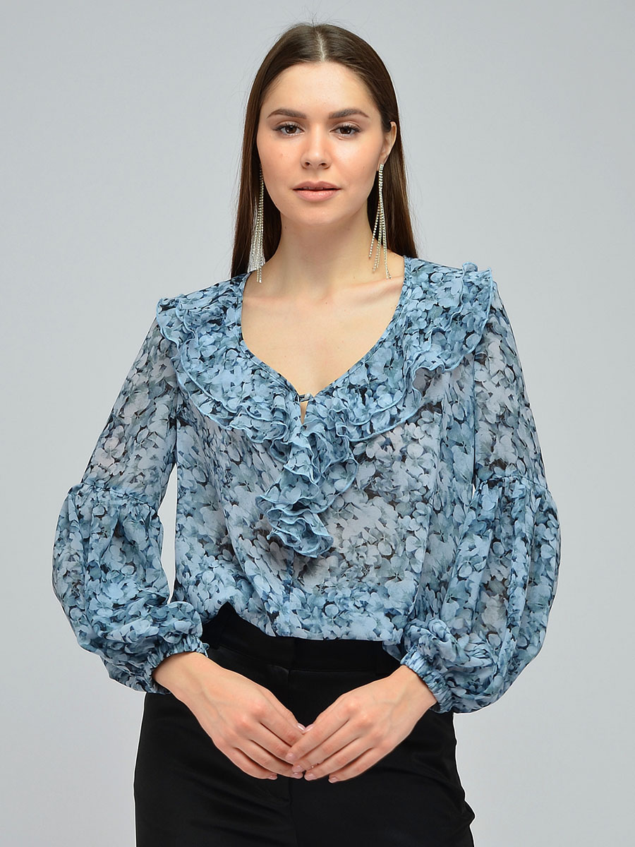 

Блуза женская 1001dress VI00046LB голубая 48, VI00046