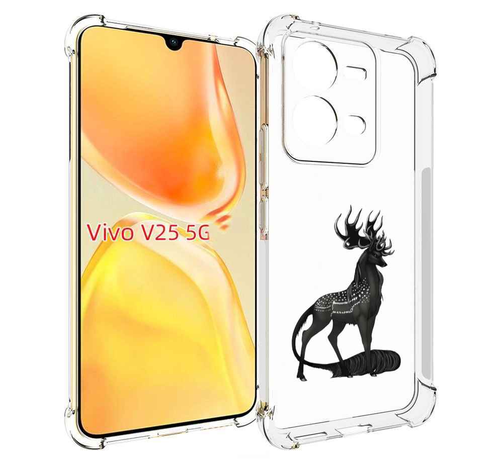 

Чехол MyPads красивый-черный-олень для Vivo V25 5G / V25e, Прозрачный, Tocco
