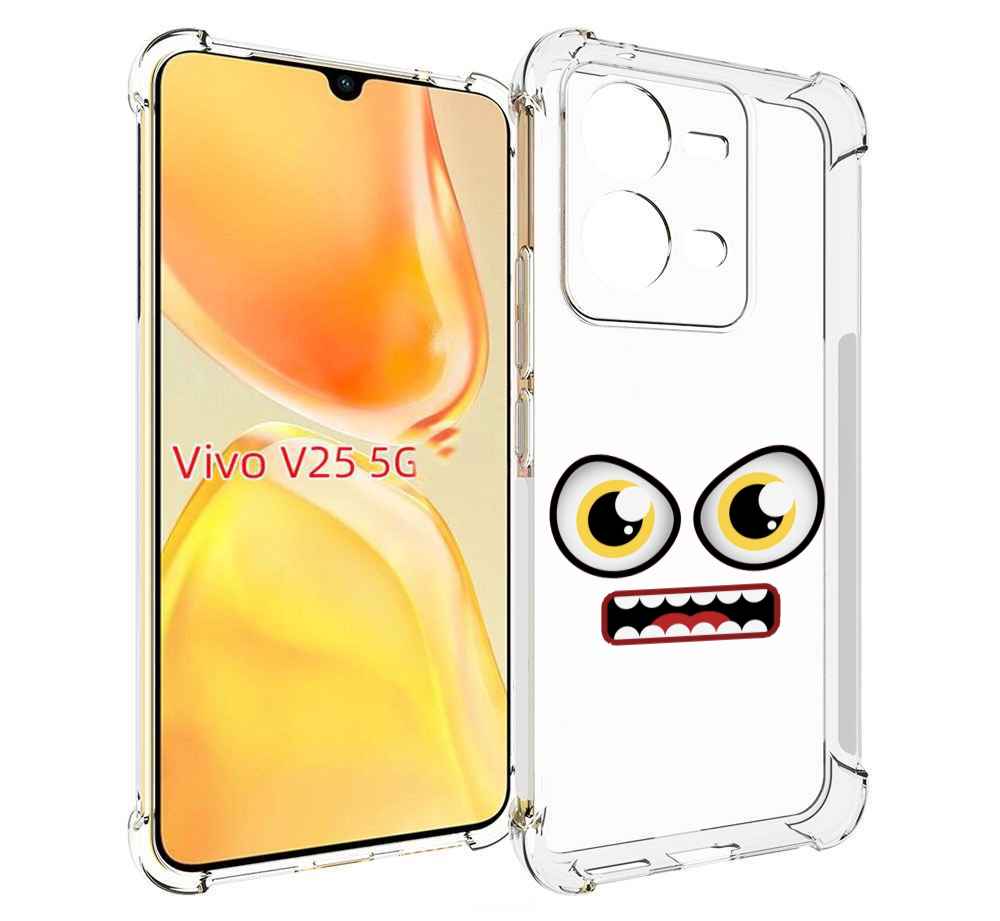 

Чехол MyPads красный злой смайлик для Vivo V25 5G / V25e, Прозрачный, Tocco