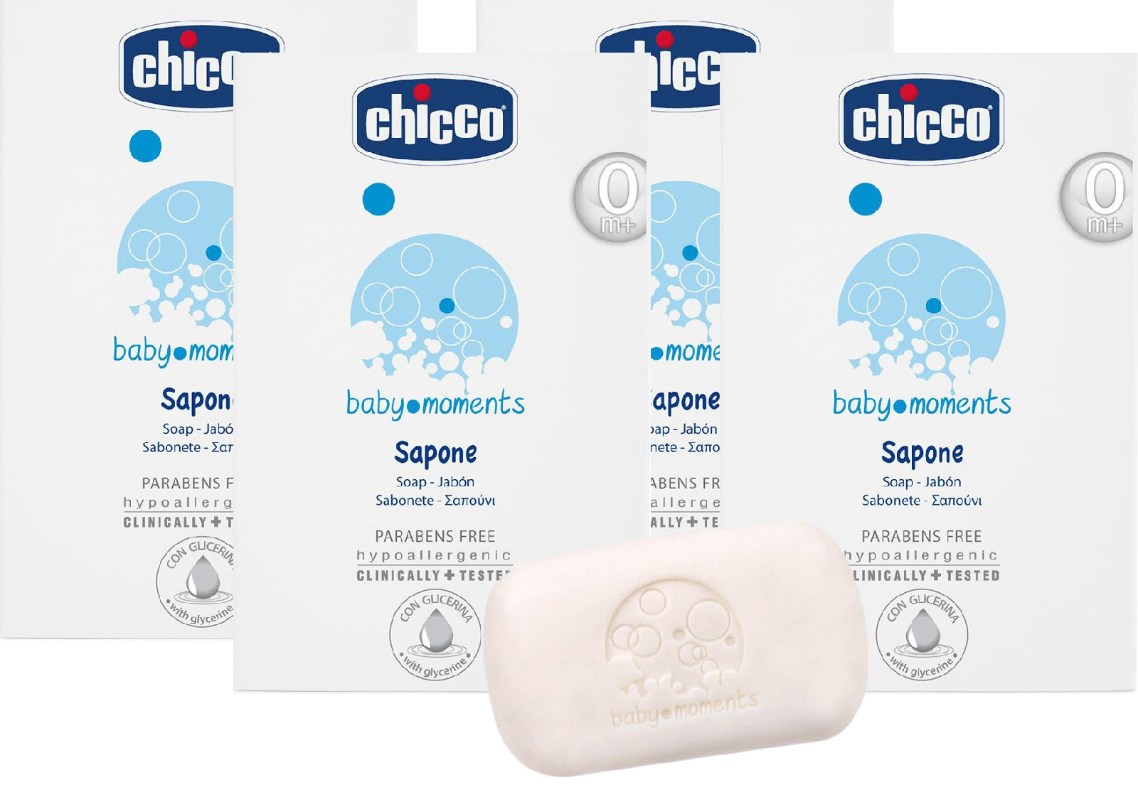 фото Мыло детское chicco baby moments 4х100 г