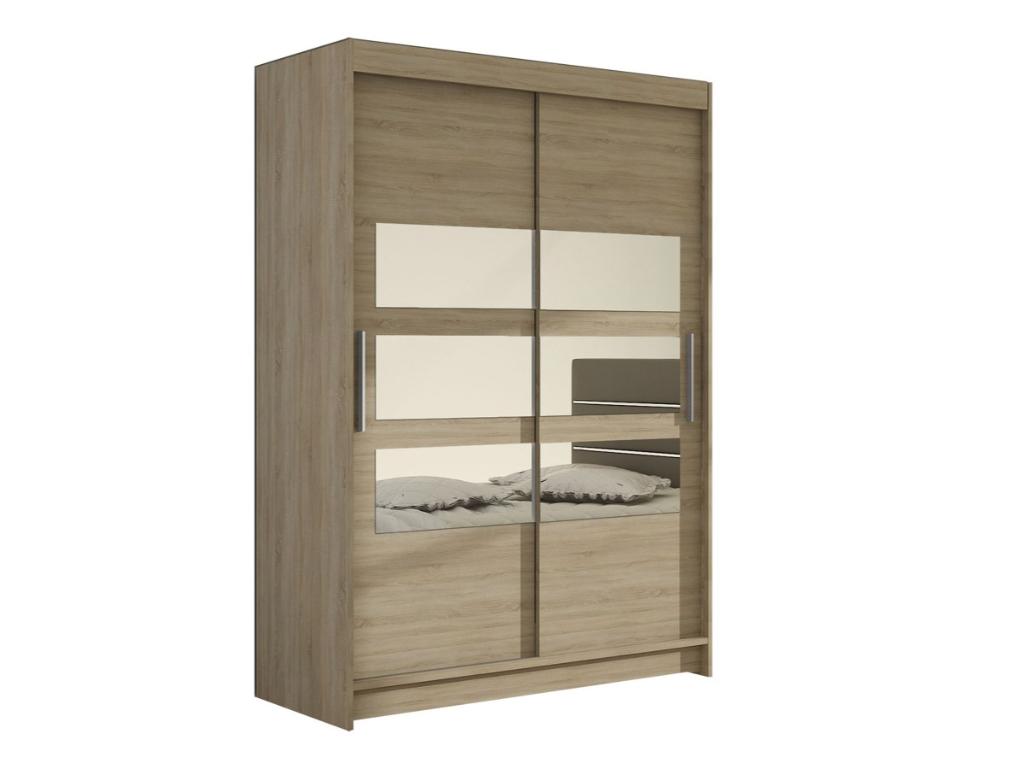 

Шкаф-купе Амадеус-16 для одежды с зеркалом двухдверный 150x210x50 Мегамебель, Бежевый, Амадеус-16