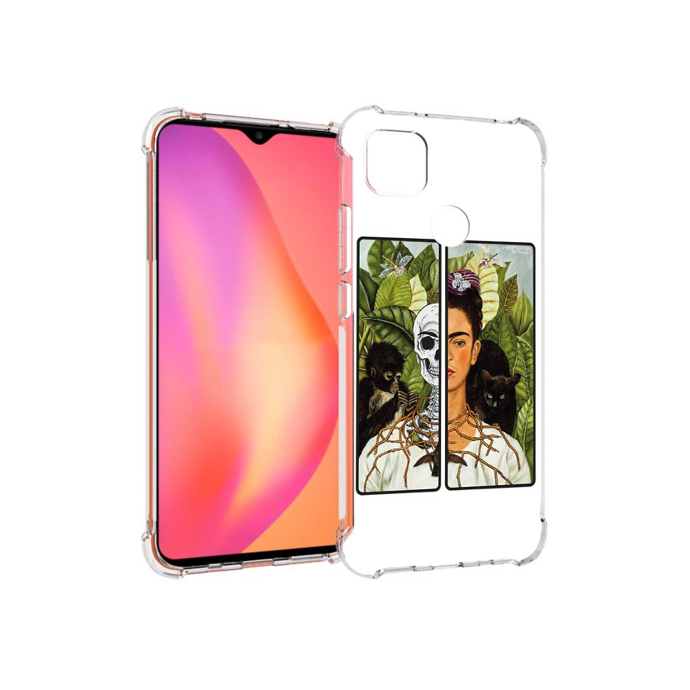 

Чехол MyPads Tocco для Xiaomi Redmi 9C сдвоенная картинка девушка скелет, Прозрачный, Tocco