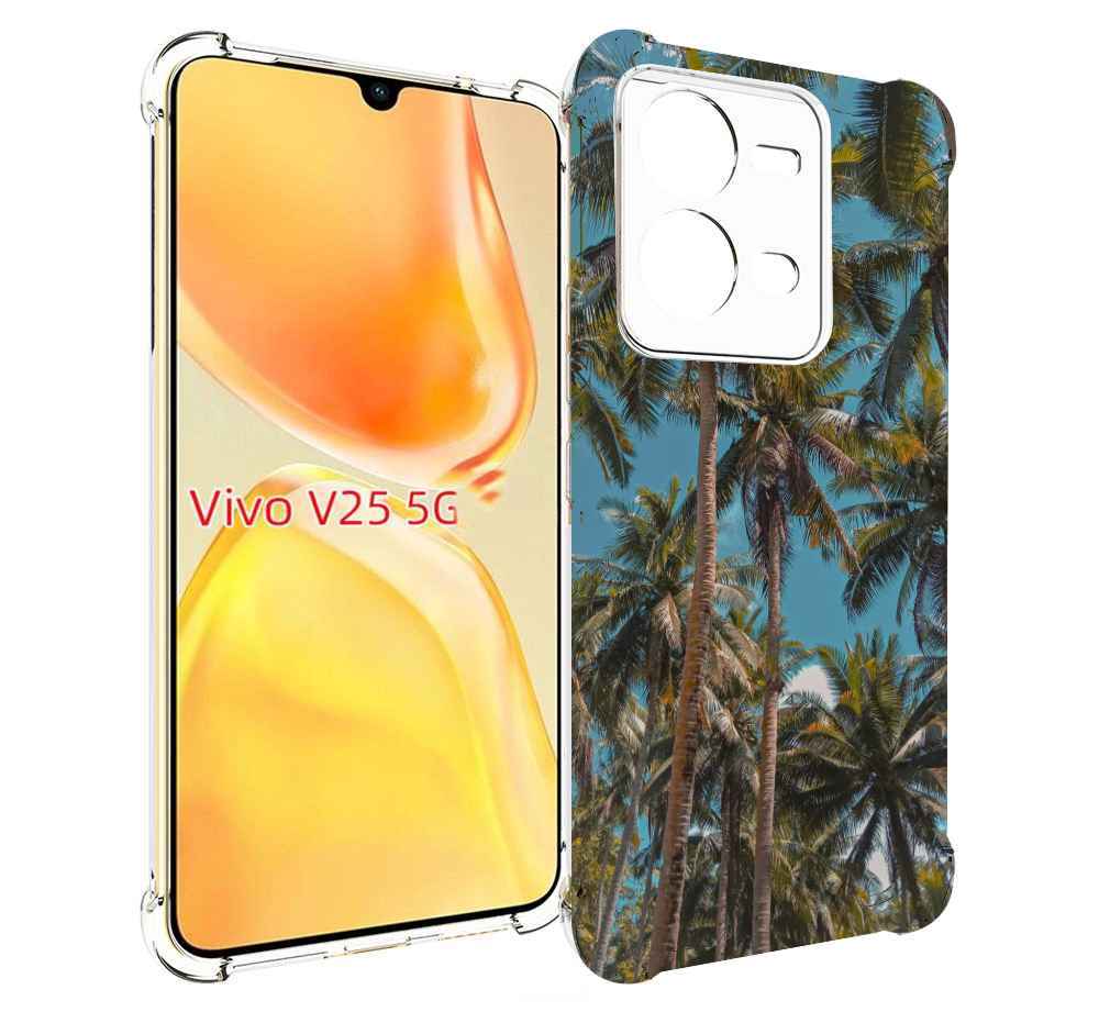 

Чехол MyPads летние пальмы для Vivo V25 5G / V25e, Прозрачный, Tocco