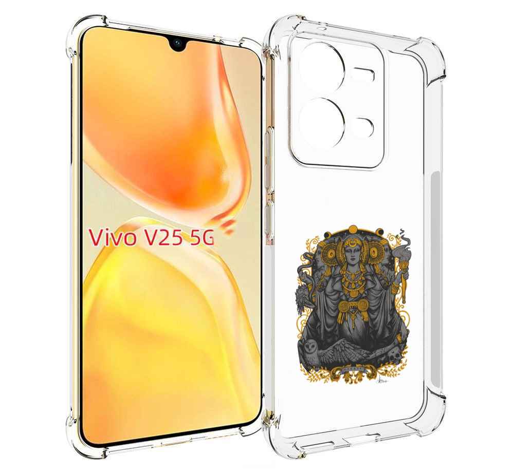 

Чехол MyPads божество с золотыми элементами для Vivo V25 5G / V25e, Прозрачный, Tocco