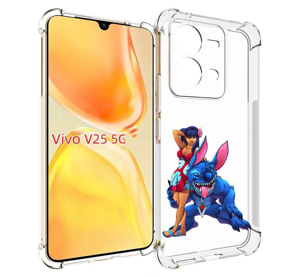 

Чехол MyPads лило и накаченный стич детский для Vivo V25 5G / V25e, Прозрачный, Tocco