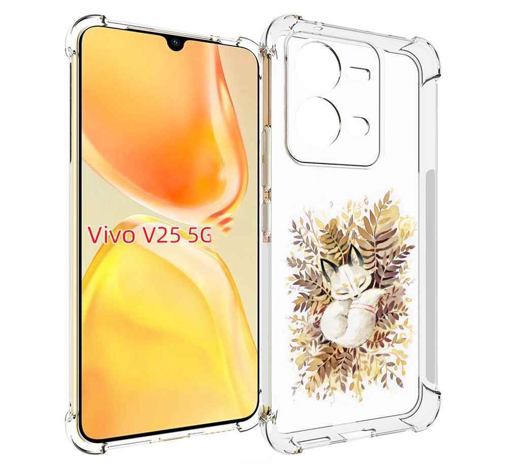 

Чехол MyPads лисенок в траве для Vivo V25 5G / V25e, Прозрачный, Tocco
