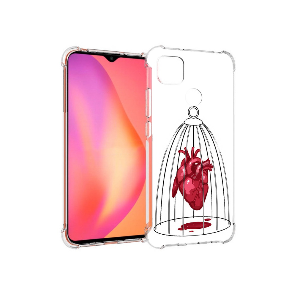 

Чехол MyPads Tocco для Xiaomi Redmi 9C сердце в клетке (PT152115.265.597), Прозрачный, Tocco