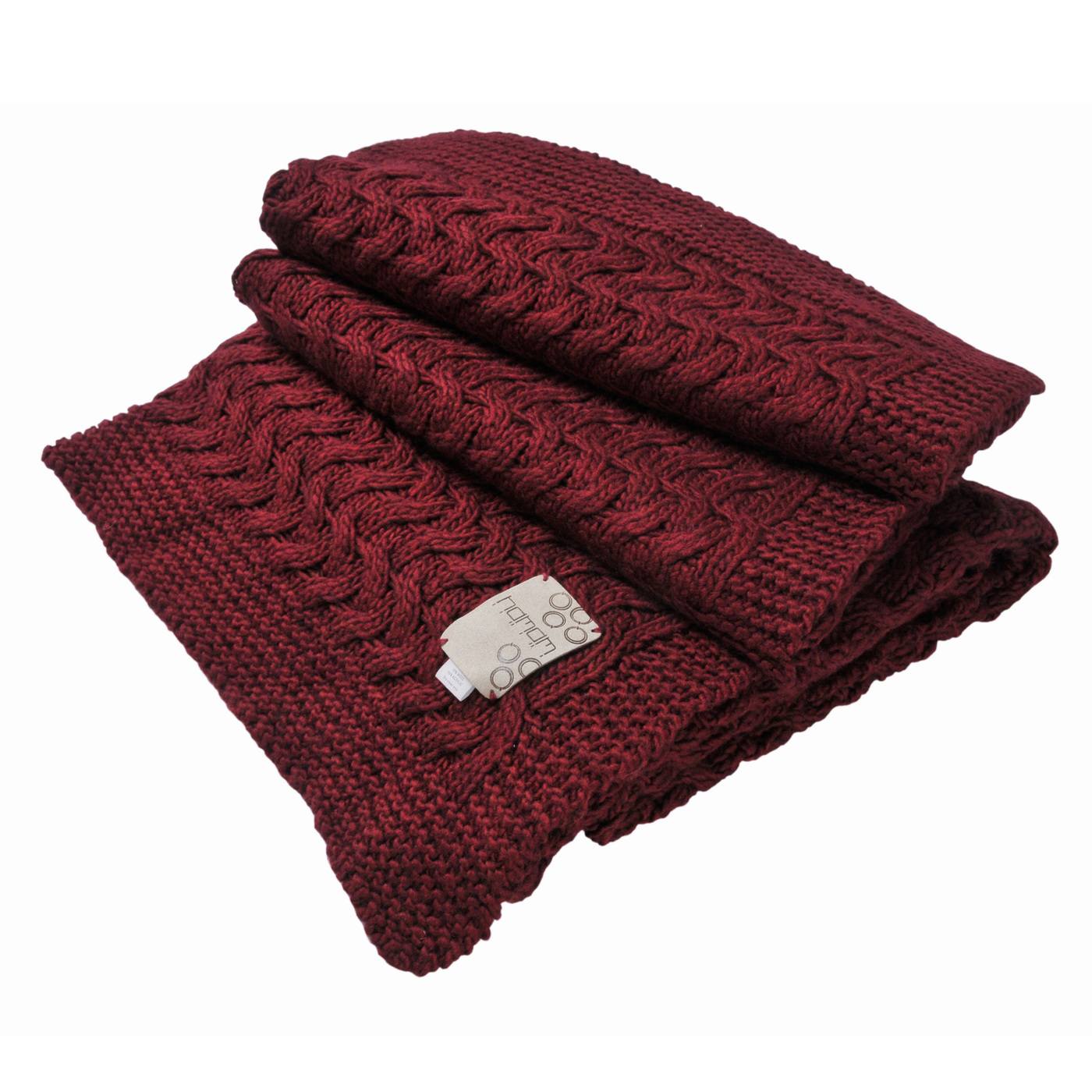 фото Плед hamam estiva knitted, 130x180 см, бордовый